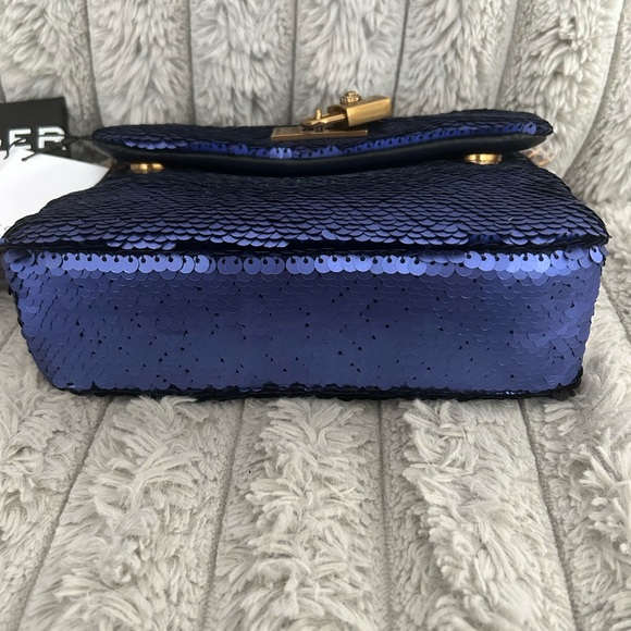 NWT Kurt Geiger Blue Sequin Shoulder Bag with dustbag - Picture 3 of 5